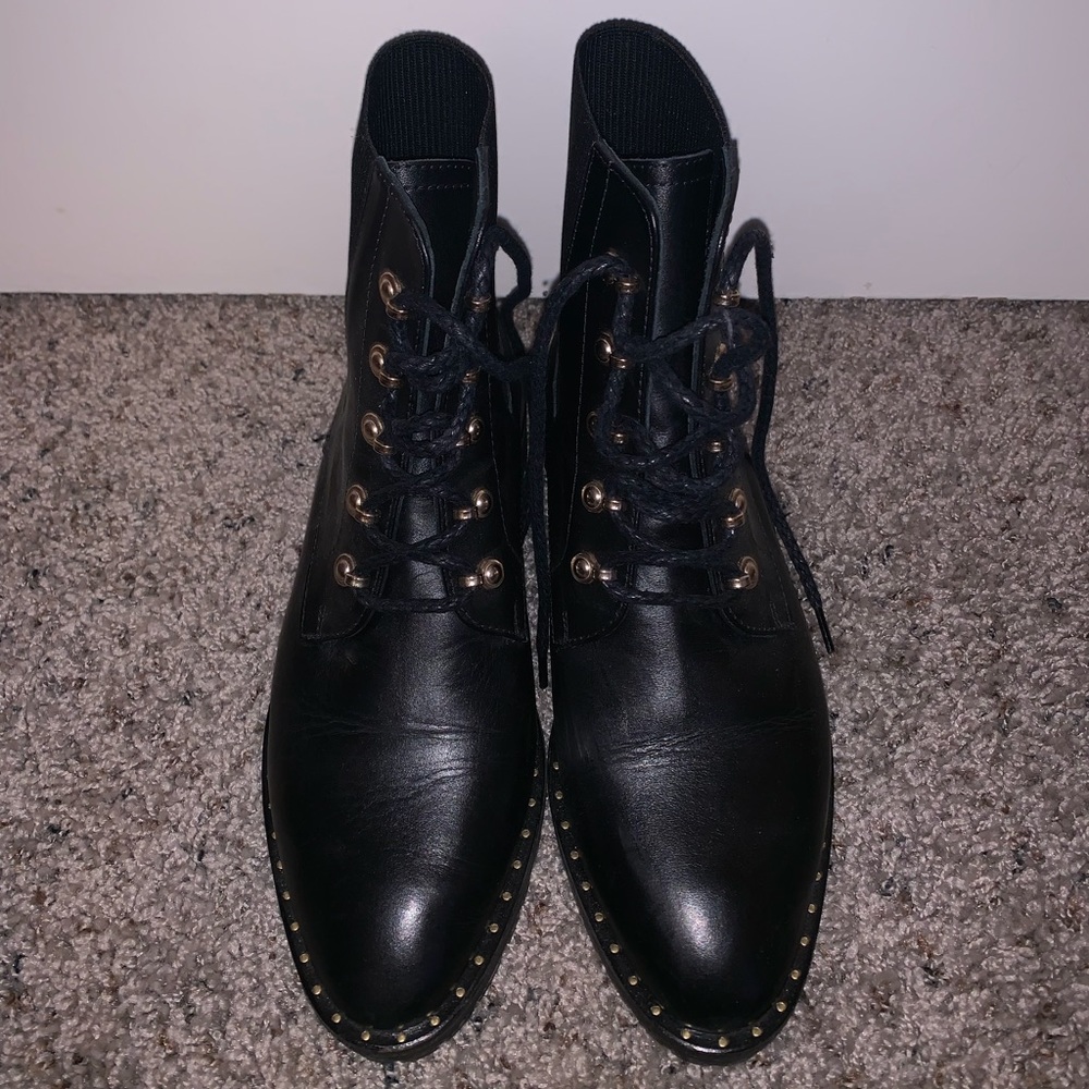 Black Massimo Dutti Chelsea Combat Boots